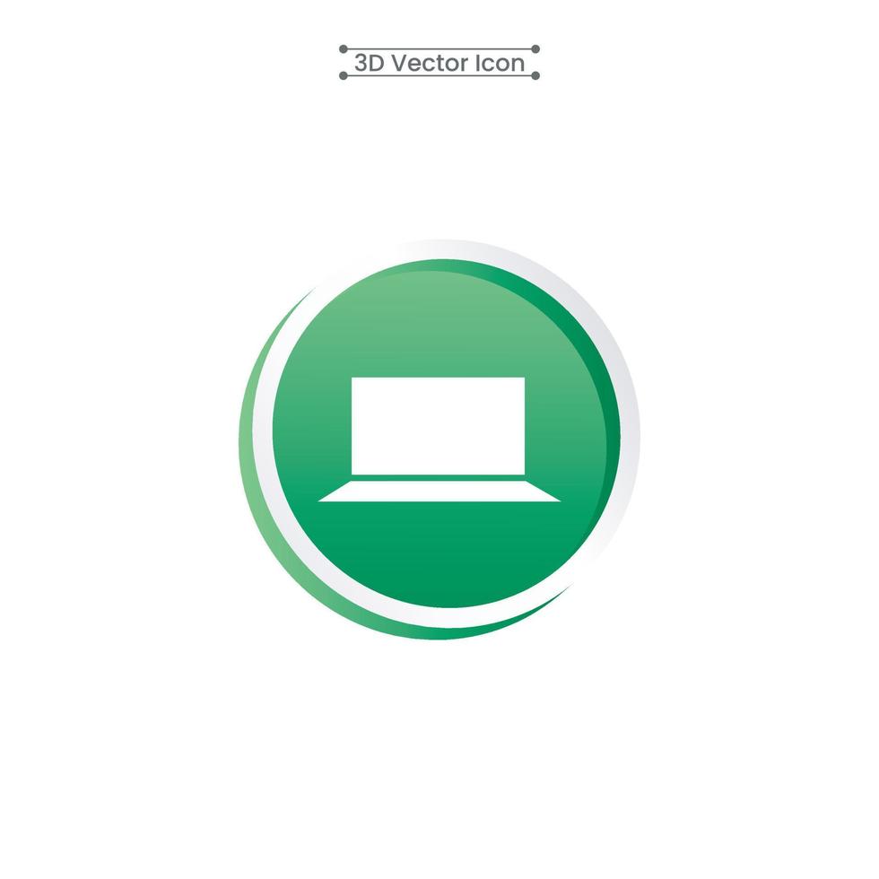 3D Laptop Icon Vector Illustration