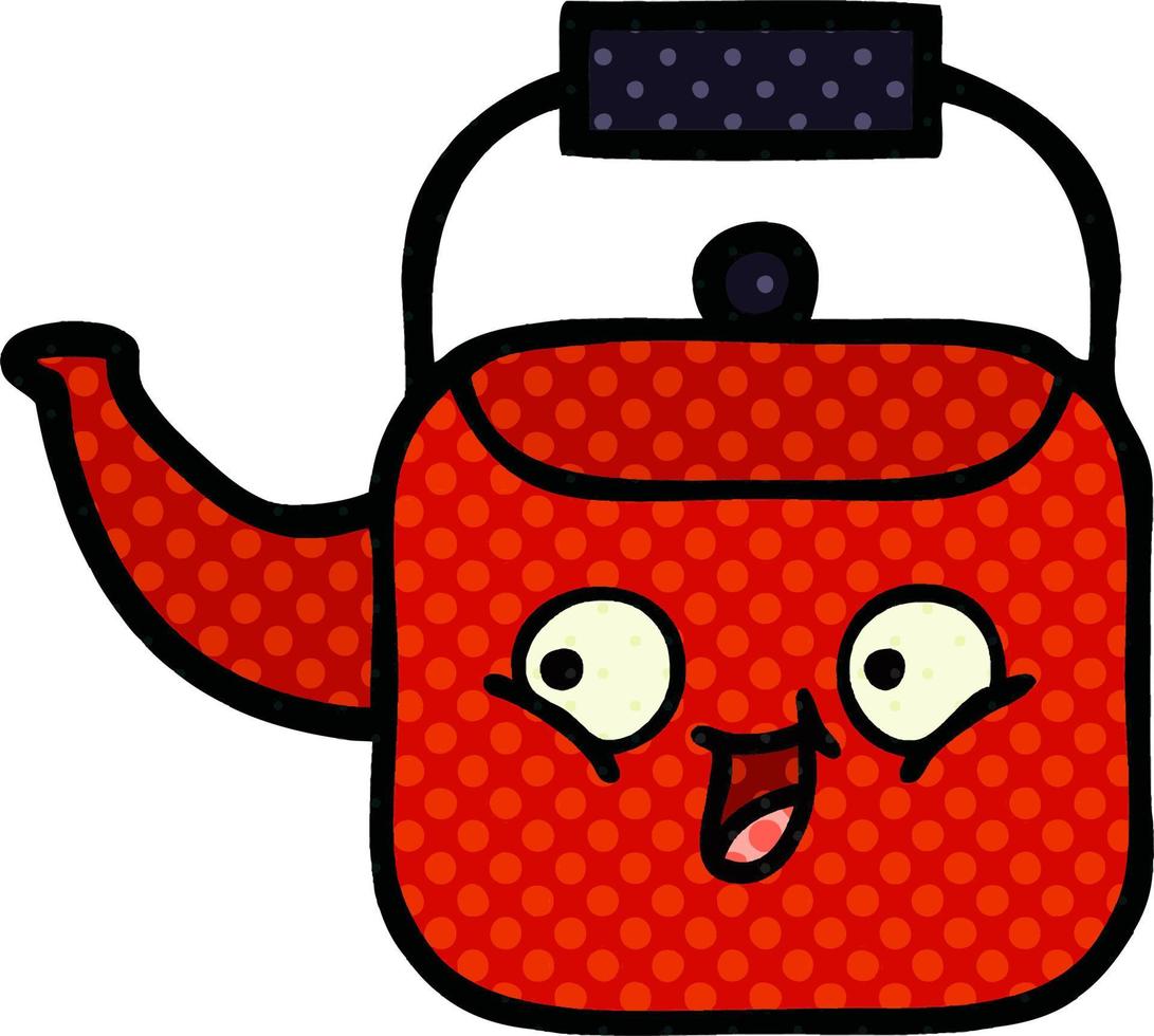 comic book style cartoon kettle vector