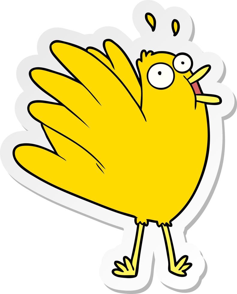 distressed sticker of a cartoon squawking bird vector