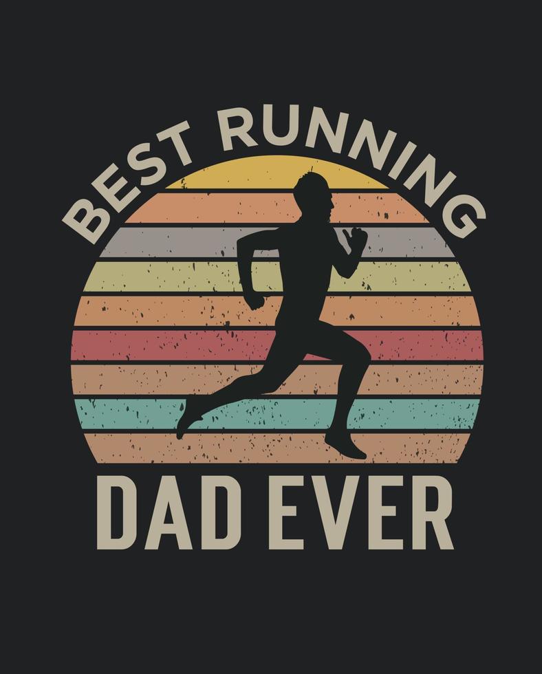 el mejor papá corredor de todos los tiempos feliz día del padre carrera vintage vector