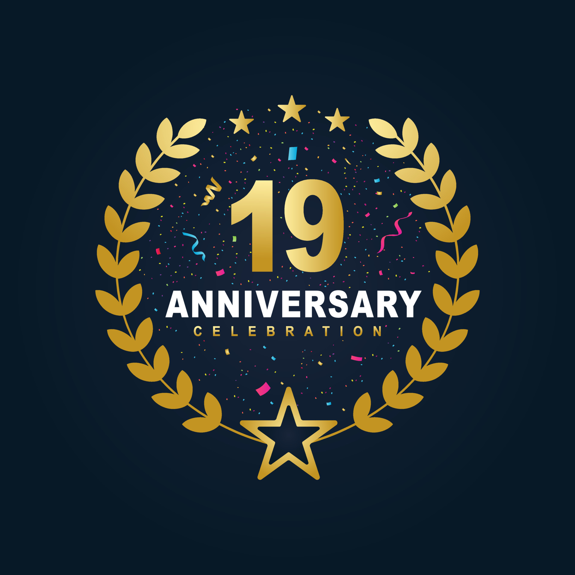 19 Anniversary Celebration Design Luxurious Golden Color 19 Years 19-anniversary-celebration-design-luxurious-golden-color-19-years