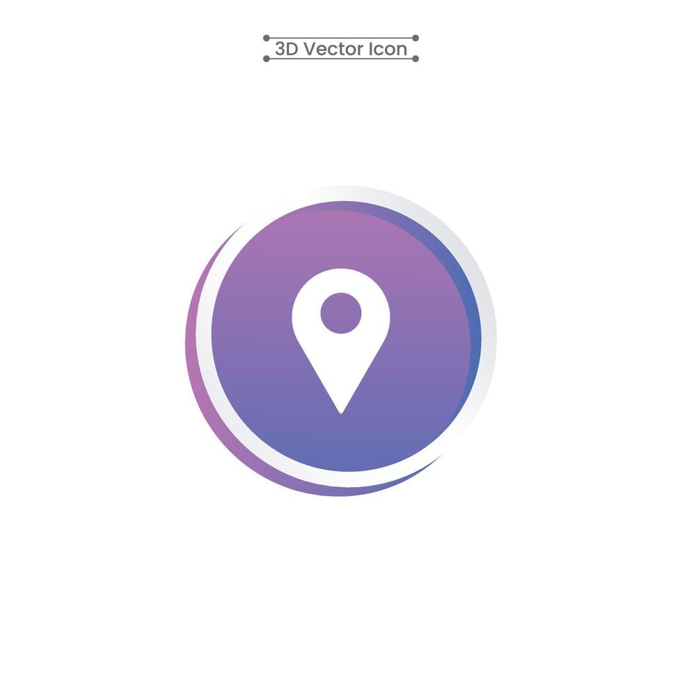 3D Location Icon Vector Illustration