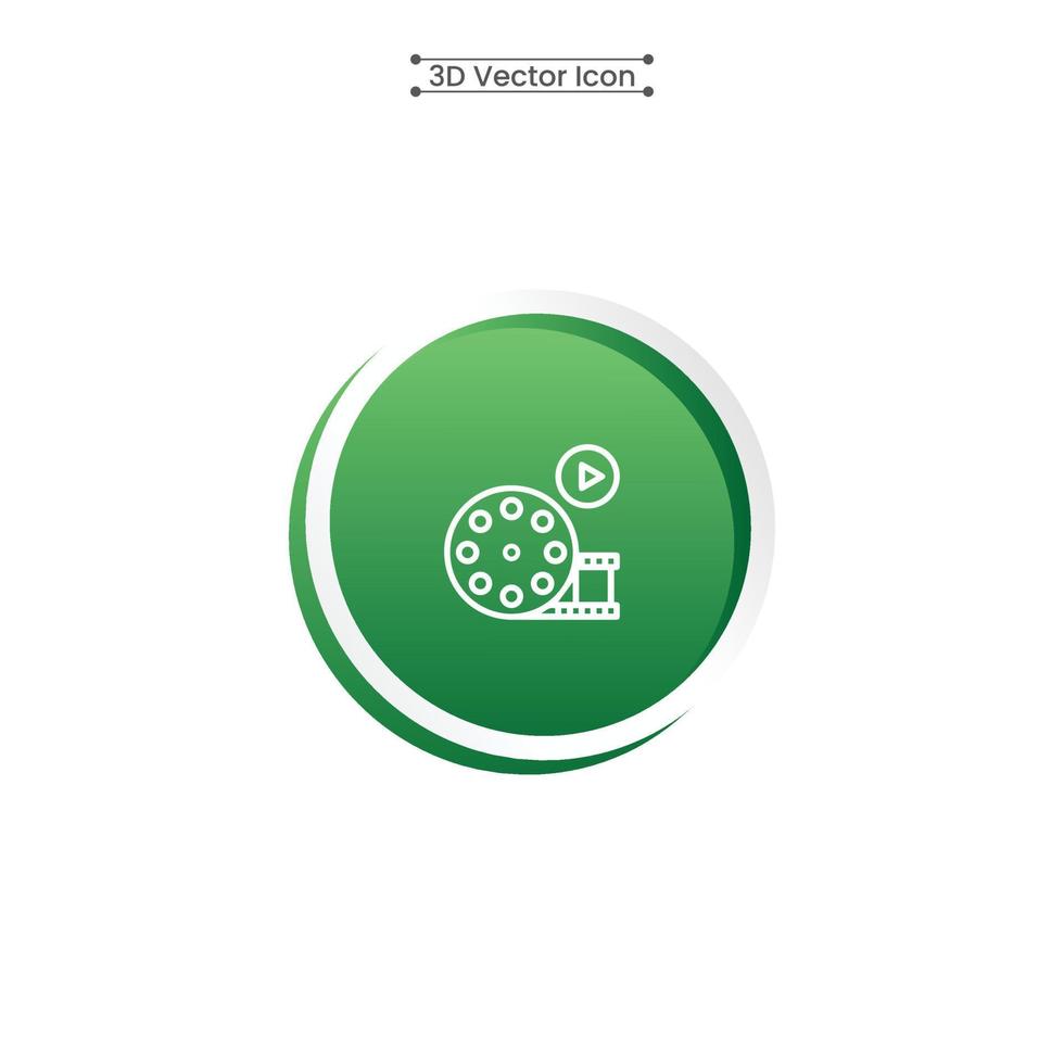 Animated Short Film Icon Vector Illustration