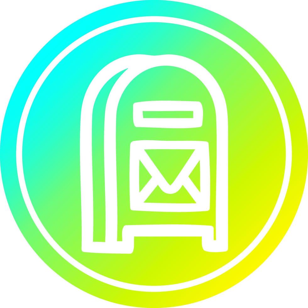 mail box circular in cold gradient spectrum vector
