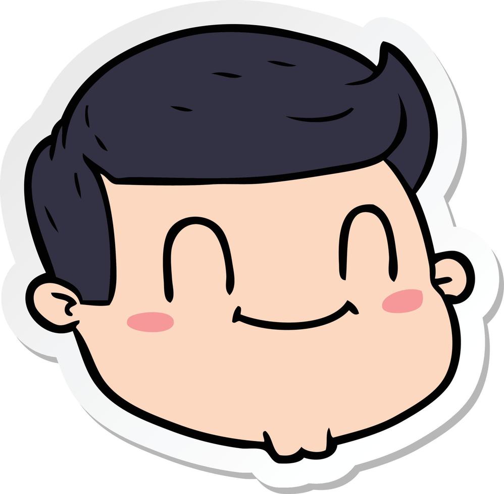 sticker of a cartoon male face vector