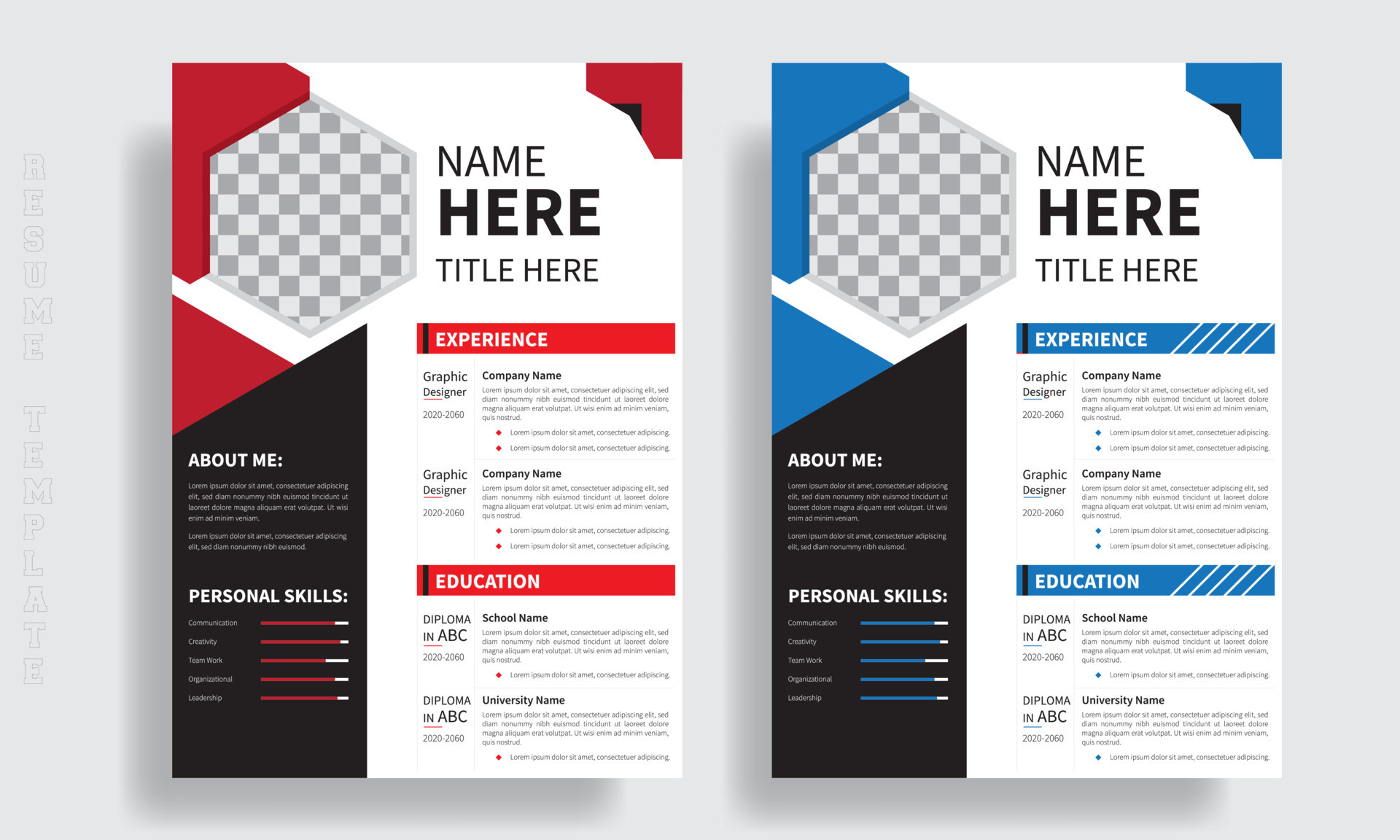 Resume Template Clean Modern Resume - Resume Template Clean Modern Resume And Cover Letter Layout Template For Business Job Applications Minimalist Resume Cv Template Resume Design Template Cv Design Multipurpose Resume Design Free Vector