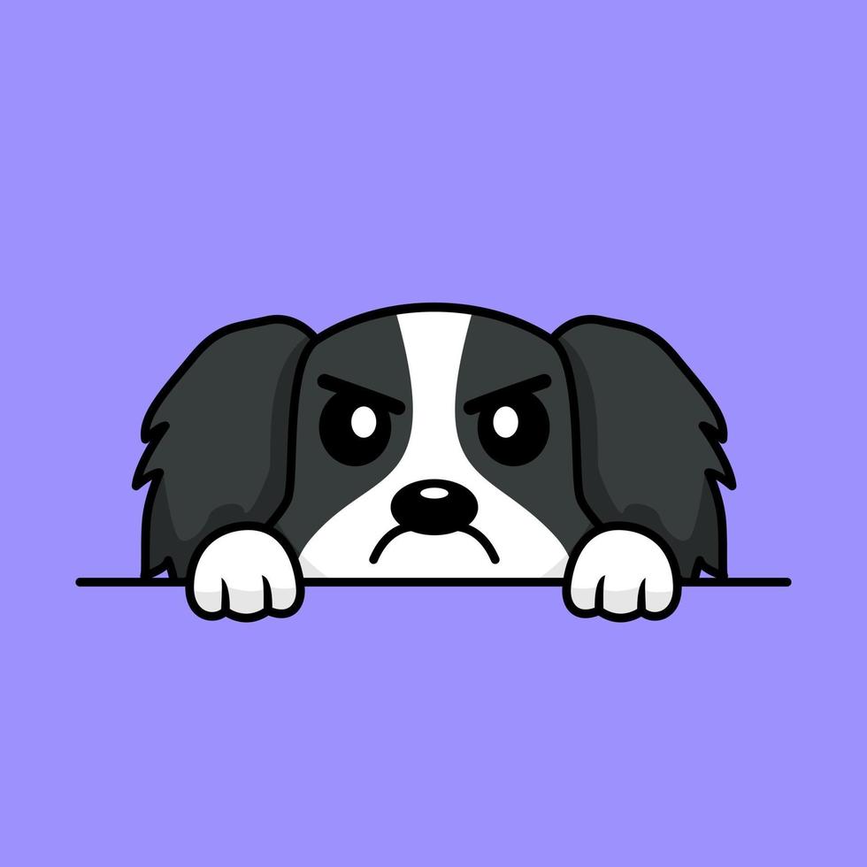 Vector premium illustration of cute dog peeking