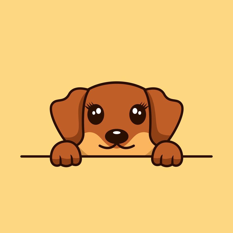 Vector premium illustration of cute dog peeking