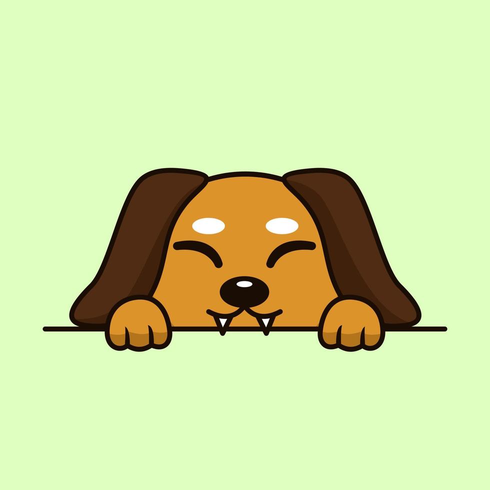 Vector premium illustration of cute dog peeking