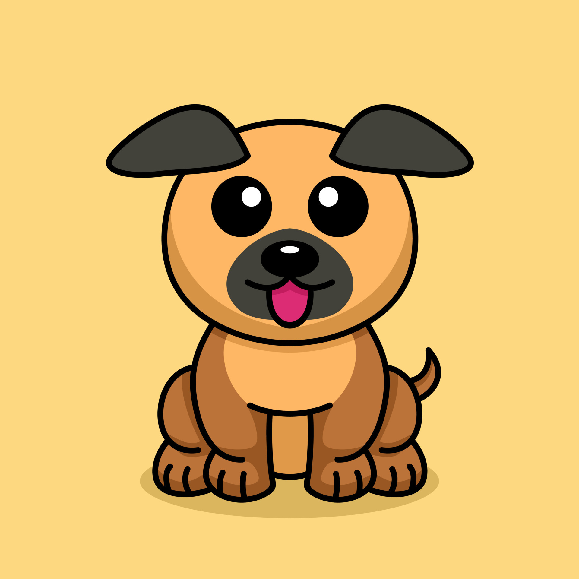 Vector illustration of a cute and adorable puppy 10557785 Vector Art at ...