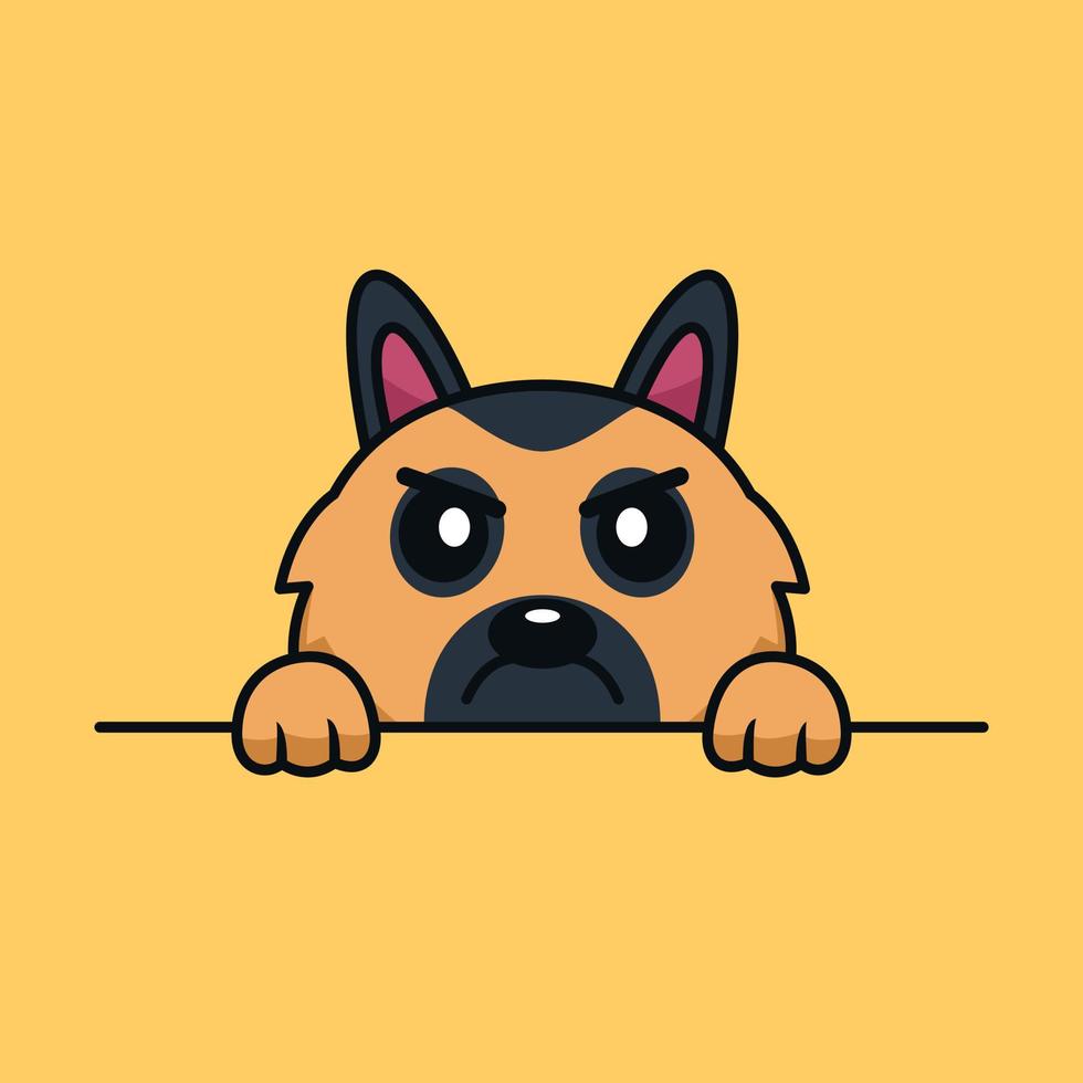 Vector premium illustration of cute dog peeking