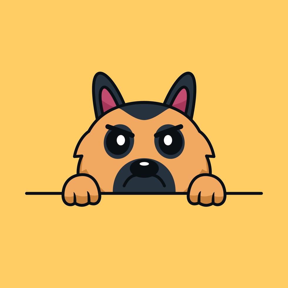 ilustración vectorial premium de lindo perro mirando a escondidas vector