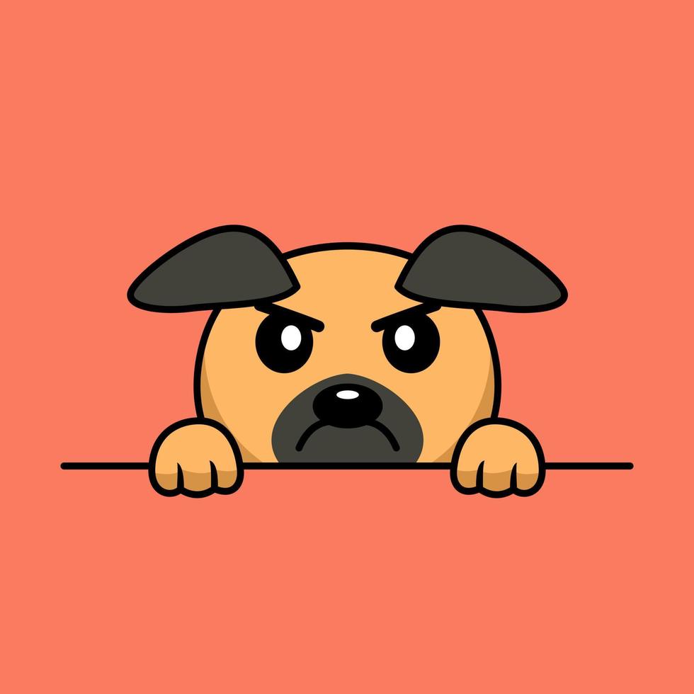 Vector premium illustration of cute dog peeking