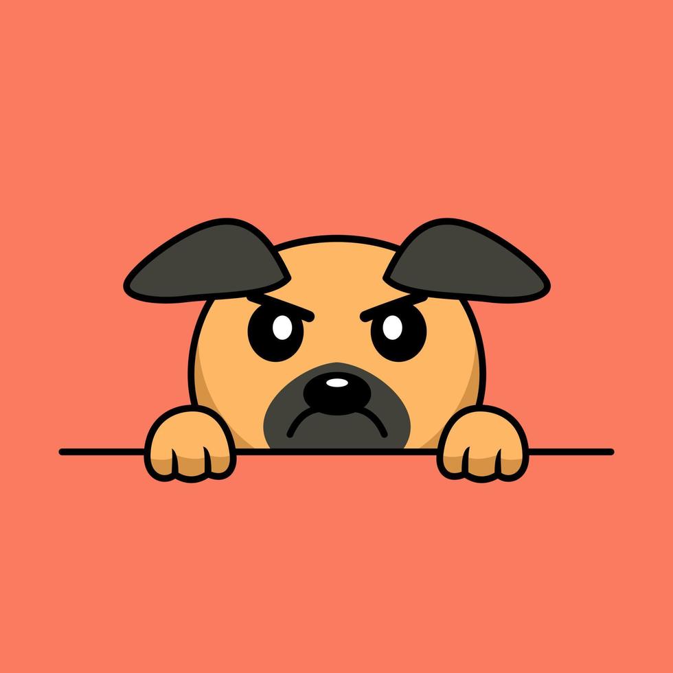 ilustración vectorial premium de lindo perro mirando a escondidas vector