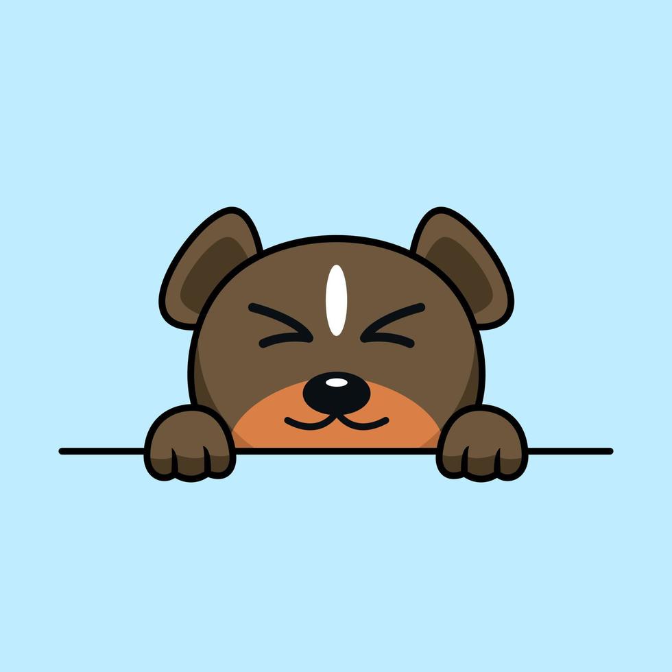 Vector premium illustration of cute dog peeking