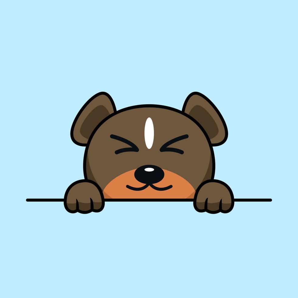 ilustración vectorial premium de lindo perro mirando a escondidas vector