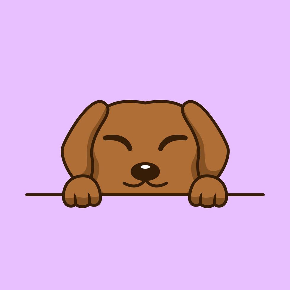 Vector premium illustration of cute dog peeking