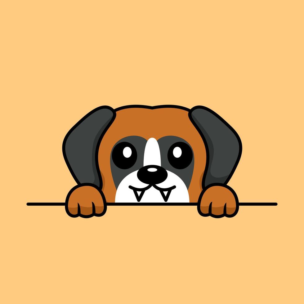 ilustración vectorial premium de lindo perro mirando a escondidas vector