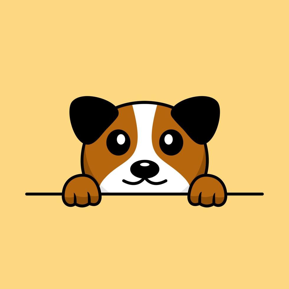 Vector premium illustration of cute dog peeking