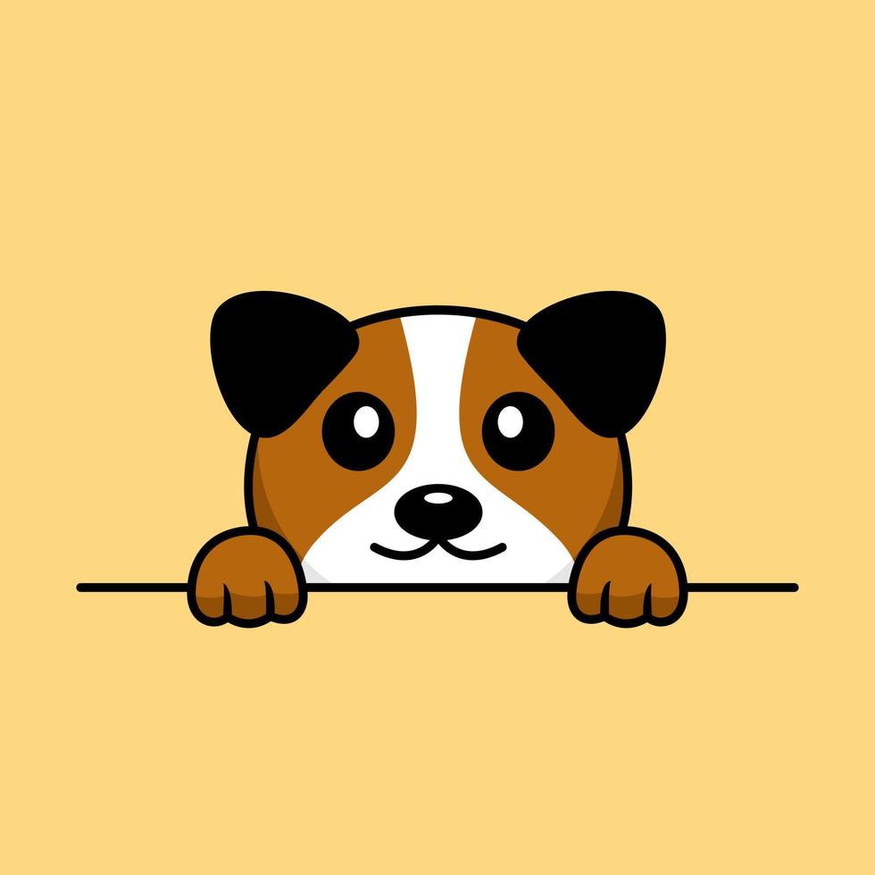 ilustración vectorial premium de lindo perro mirando a escondidas vector