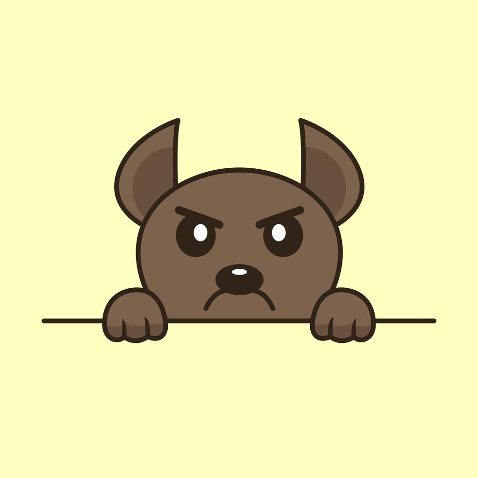 Vector premium illustration of cute dog peeking