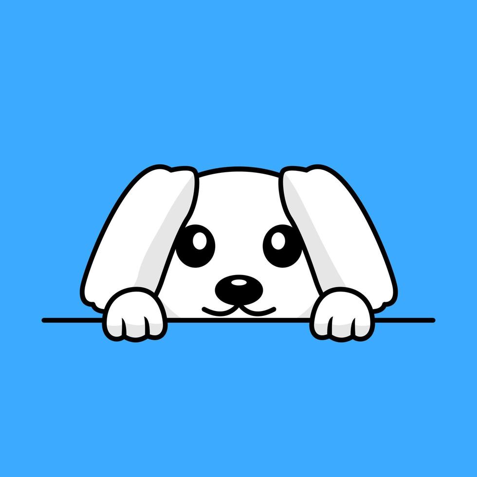 Vector premium illustration of cute dog peeking