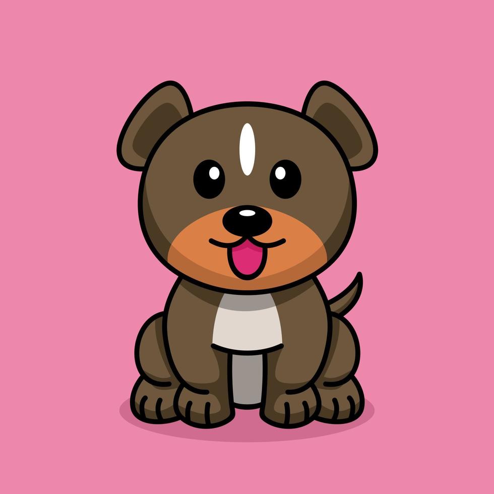 ilustración vectorial de un lindo y adorable cachorro vector