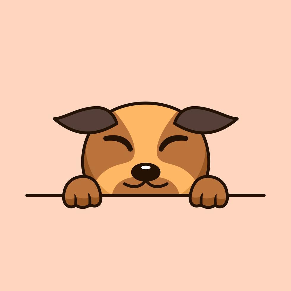 Vector premium illustration of cute dog peeking