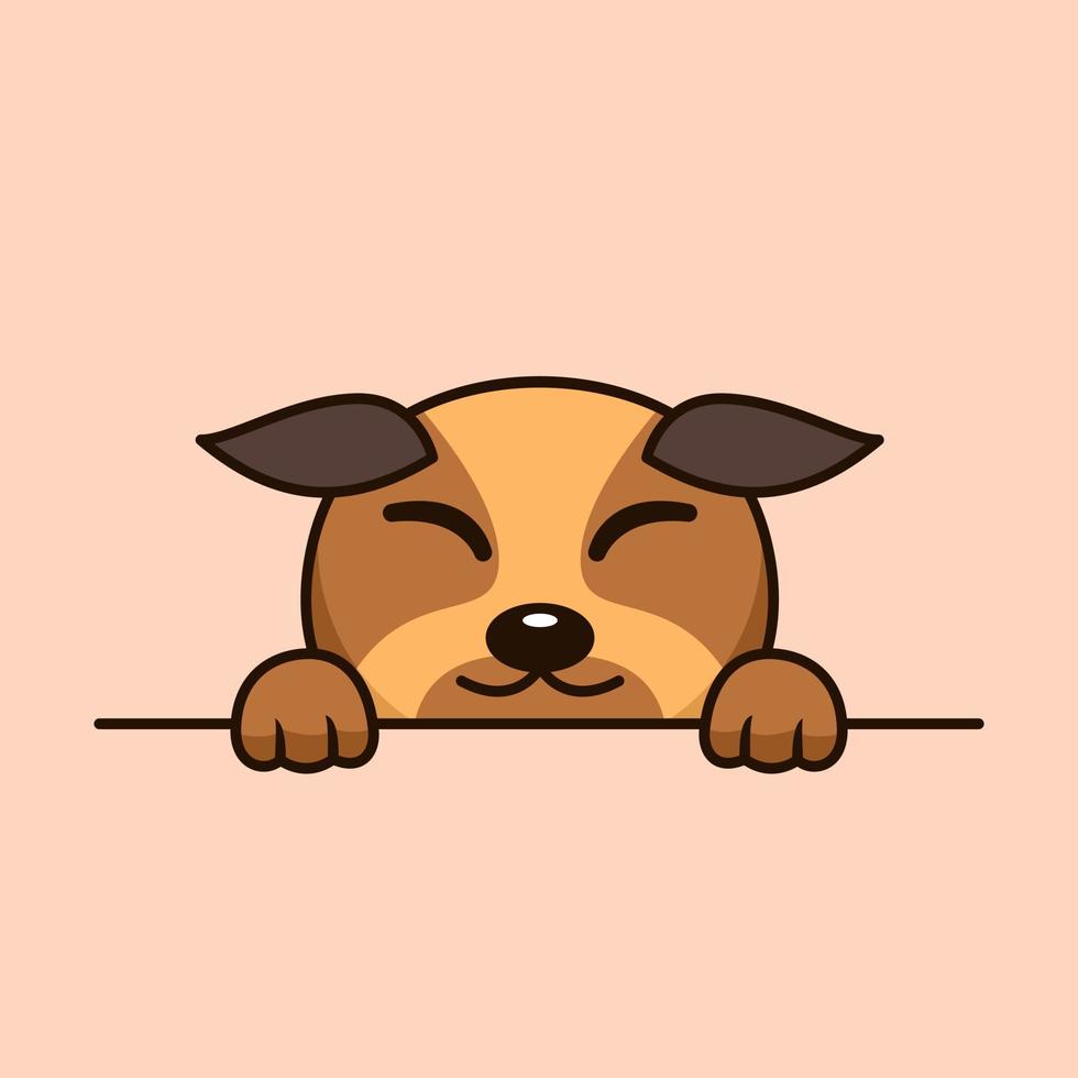 ilustración vectorial premium de lindo perro mirando a escondidas vector