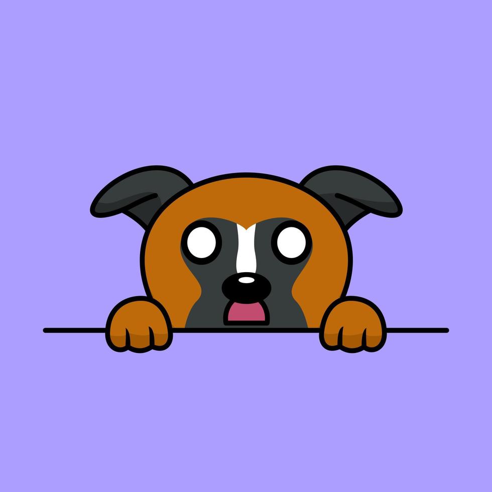 Vector premium illustration of cute dog peeking