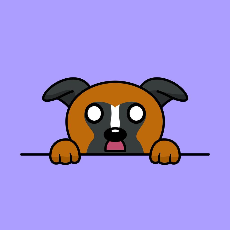 ilustración vectorial premium de lindo perro mirando a escondidas vector