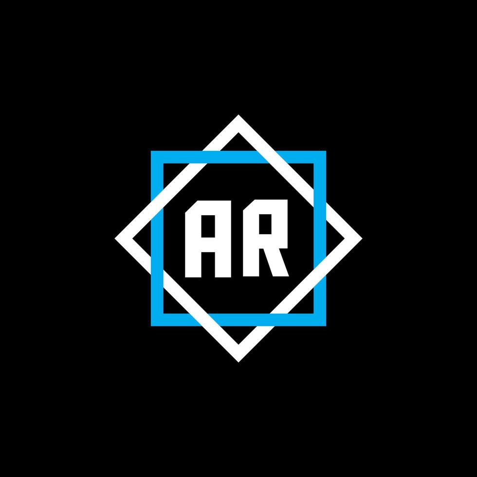 AR letter logo design on black background. AR creative circle letter logo concept. AR letter design. vector