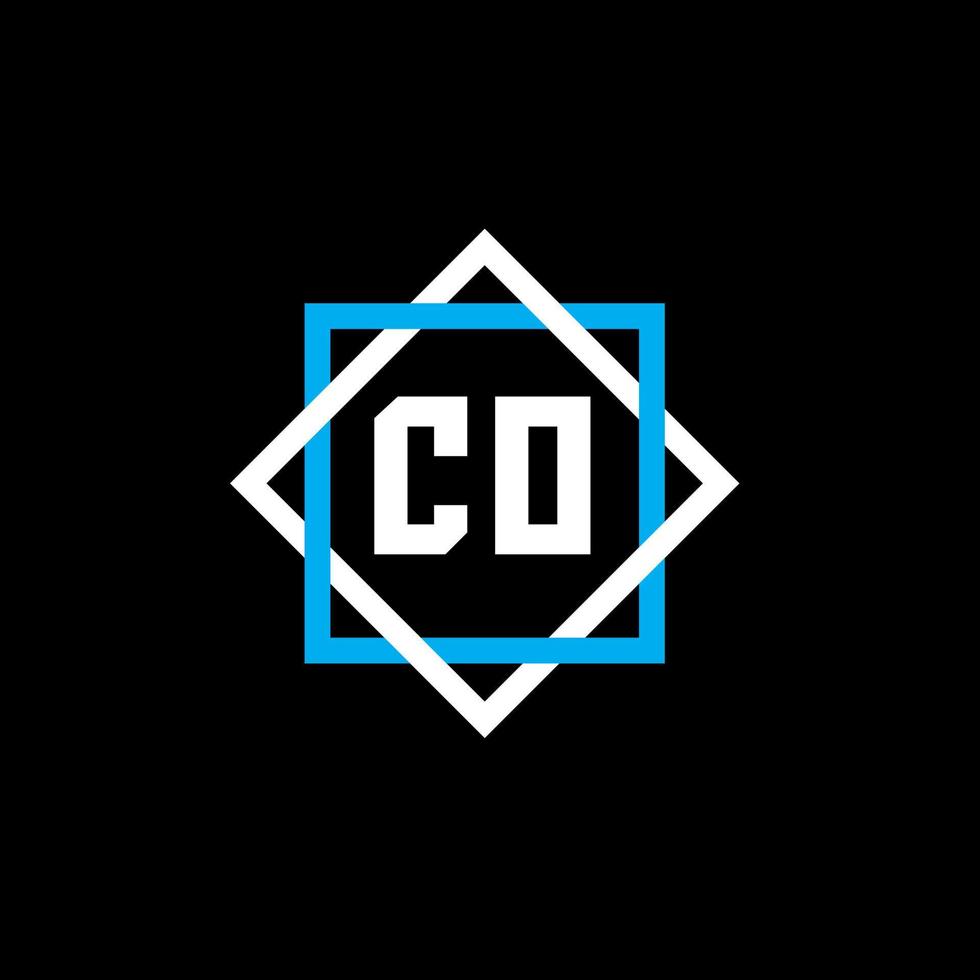 diseño de logotipo de letra co sobre fondo negro. co concepto de logotipo de letra de círculo creativo. co diseño de letras. vector