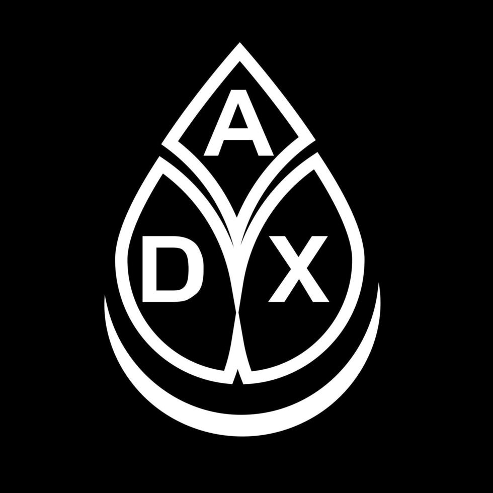 concepto de logotipo de letra de círculo creativo adx. diseño de letras adx. vector