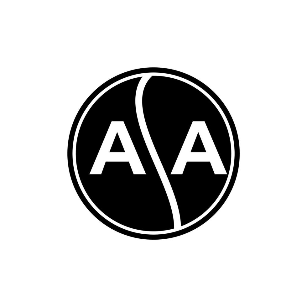 diseño de logotipo de letra aa sobre fondo negro. un concepto de logotipo de letra de círculo creativo. un diseño de letra. vector