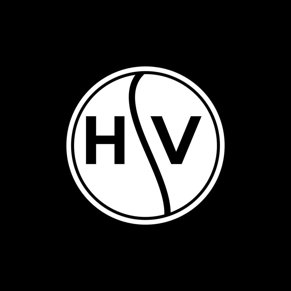 concepto de logotipo de letra de círculo creativo hv. diseño de letras hv. vector