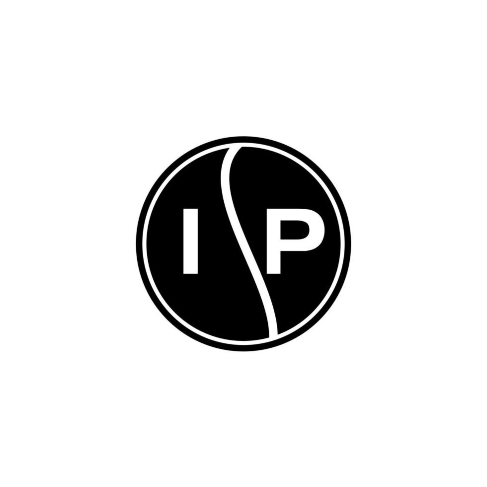 IP creative circle letter logo concept. IP letter design. vector