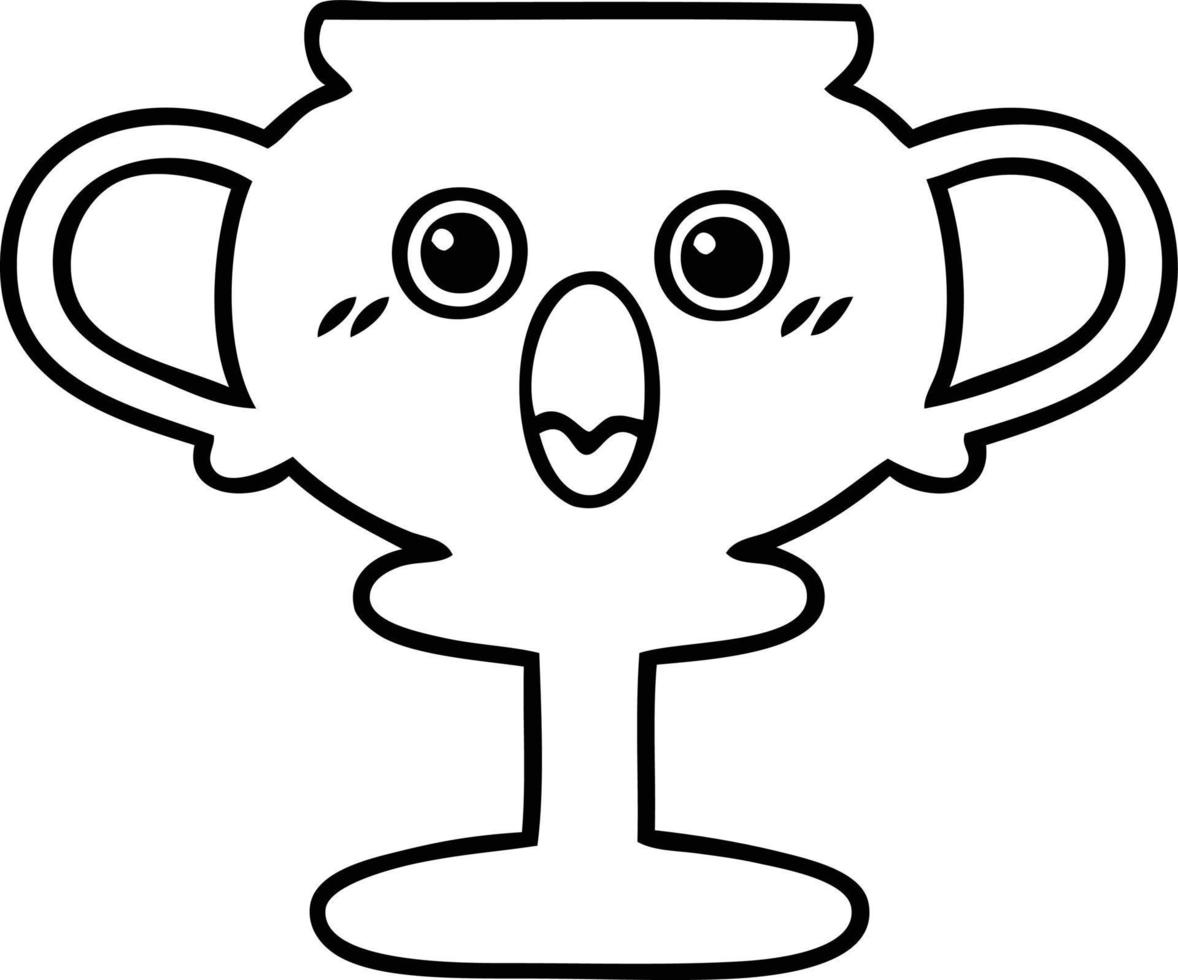 line drawing cartoon trophy vector