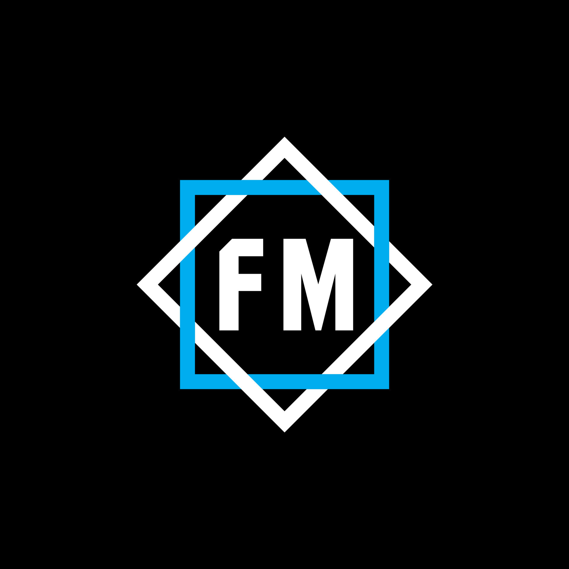 FM Letter Logo Design On Black Background FM Creative Circle Letter 