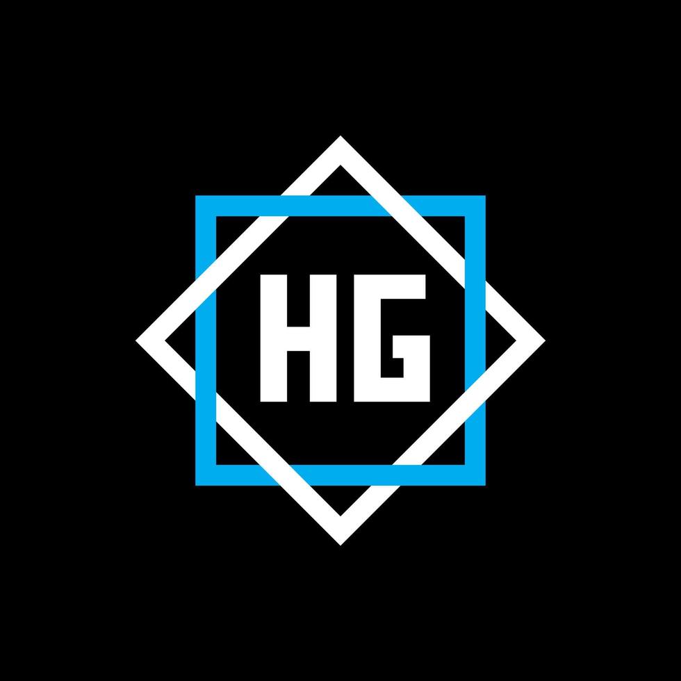 concepto de logotipo de letra de círculo creativo hg. diseño de letras hg. vector