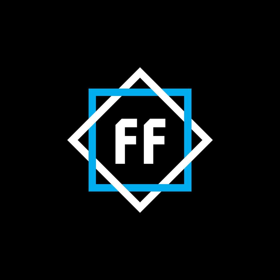 diseño del logotipo de la letra ff sobre fondo negro. ff concepto de logotipo de letra de círculo creativo. diseño de letra ff. vector