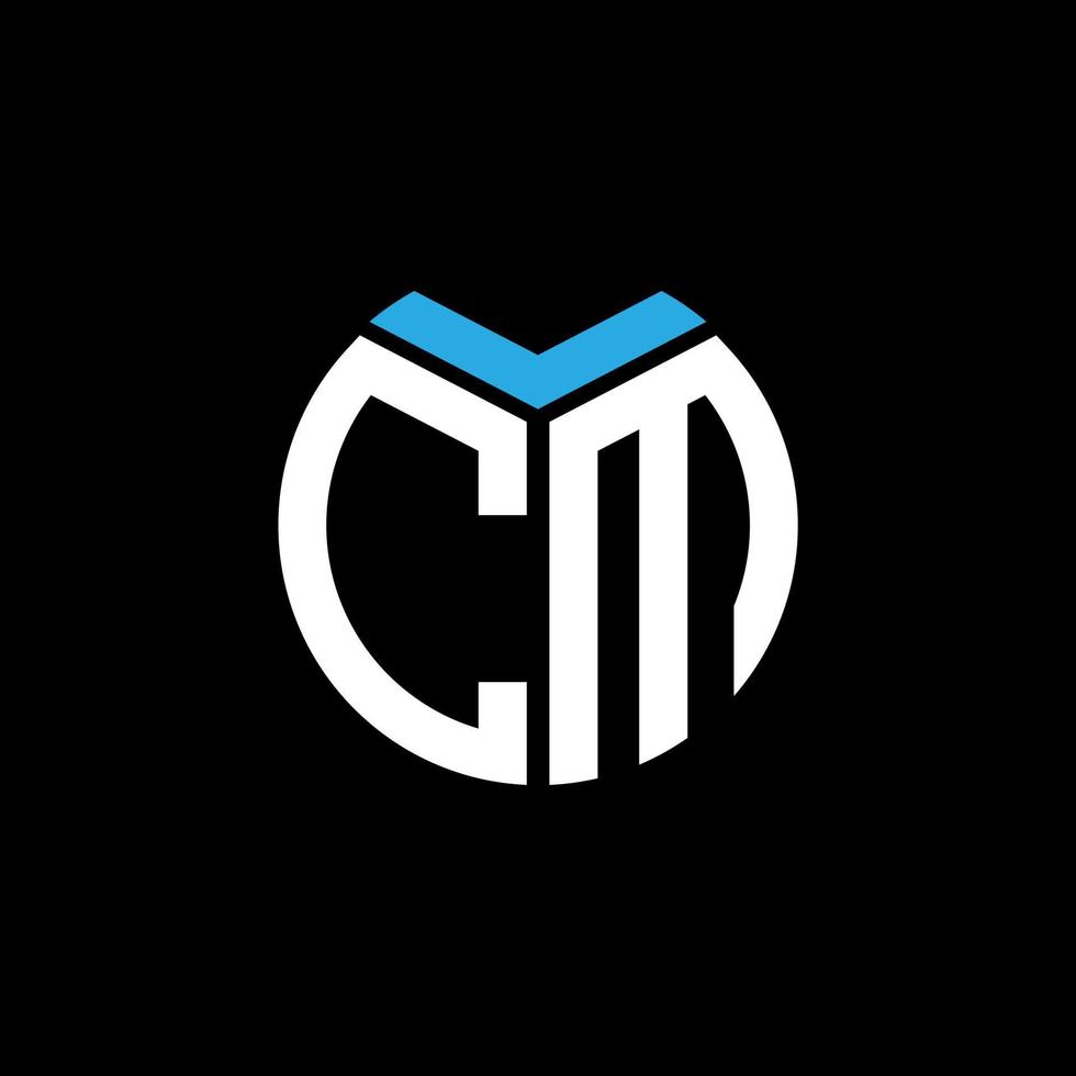 cm concepto de logotipo de letra de círculo creativo. diseño de letras cm. vector