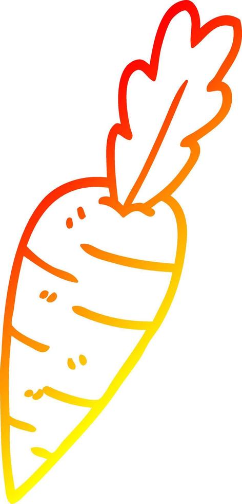 warm gradient line drawing cartoon organic carrot vector