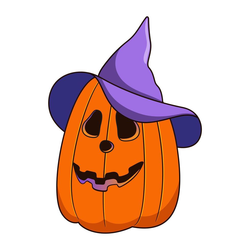 Happy halloween pumpkin on white background. Vector illustration.