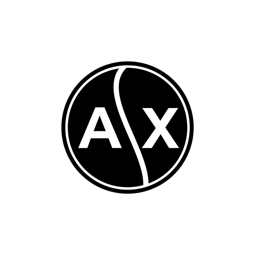 AX letter logo design on black background. AX creative circle letter logo concept. AX letter design. vector