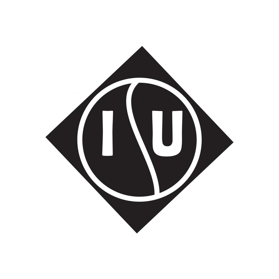 concepto de logotipo de letra de círculo creativo iu. diseño de letra iu. vector