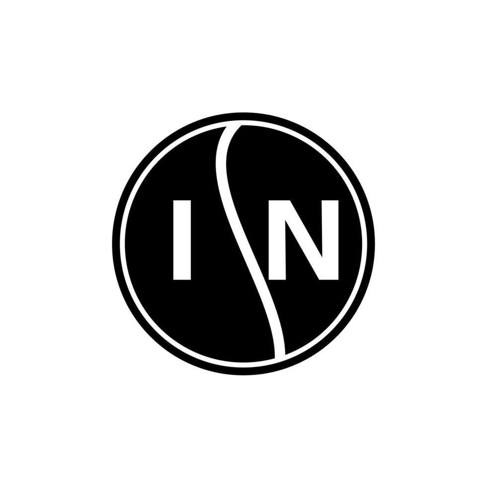 IN creative circle letter logo concept. IN letter design. vector
