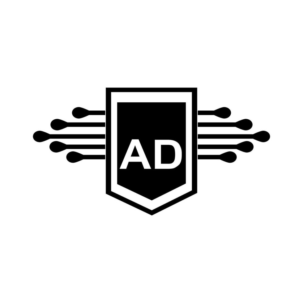 AD creative circle letter logo concept. AD letter design. vector
