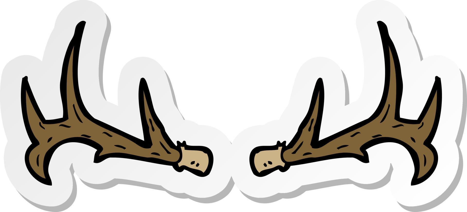 sticker of a cartoon antlers vector