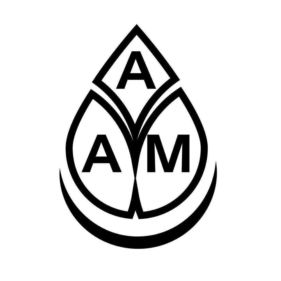 AAM letter logo design on black background. AAM creative circle letter logo concept. AAM letter design. vector
